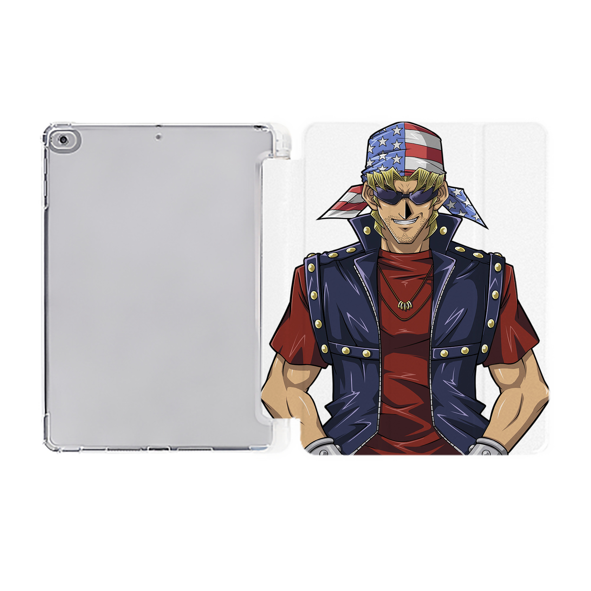 （画像用） 遊☆戯☆王 Yu-Gi-Oh! IPad ケース ペン収納付き 三つ折りスタンド PUレザー×シリコン 対応機種9.5/10.5/10.9インチ